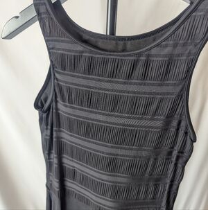 Sleeveless Black Textured Unitard